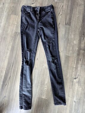 SO High Rise Distressed Jegging Women's Black Skinny Jeans